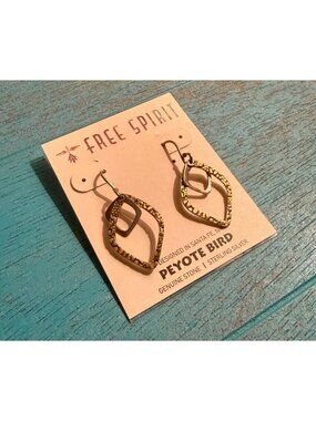 NWT Peyote Bird Free Spirit Silver & Gold Toned Drop Earrings BOHO Santa Fe